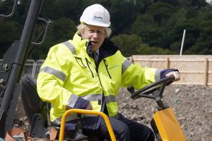 Boris Johnson in high vis PPE